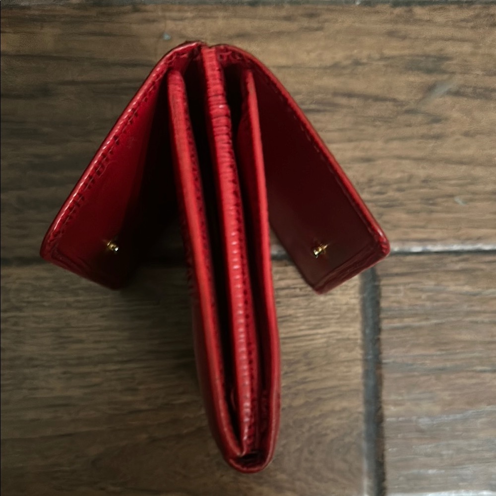 Louis Vuitton Red Textured Leather Wallet - Picture 5 of 7